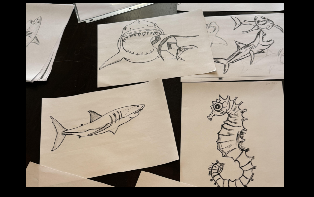Karowin sneak peek new game with fish, sharks and other sea creatures.